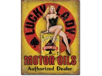 Enseigne en métal Lucky Lady Motor Oil 